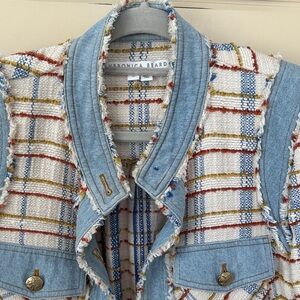 Veronica Beard Blue and Cream Plaid Blazer